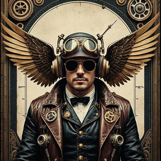 Epic Steampunk Aviator with Mechanical Wings Epic Steampunk Aviator with Mechanical Wings