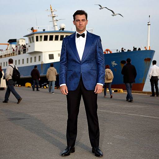 Man in Royal Blue Satin Jacket