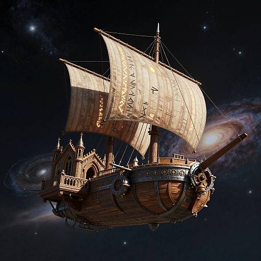 Medieval Spaceship with Gothic Tech