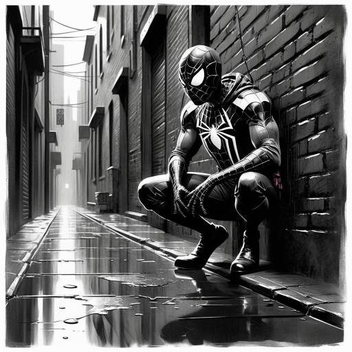 Retro Spider-Man in Gritty Alleyway Retro Spider-Man in Gritty Alleyway