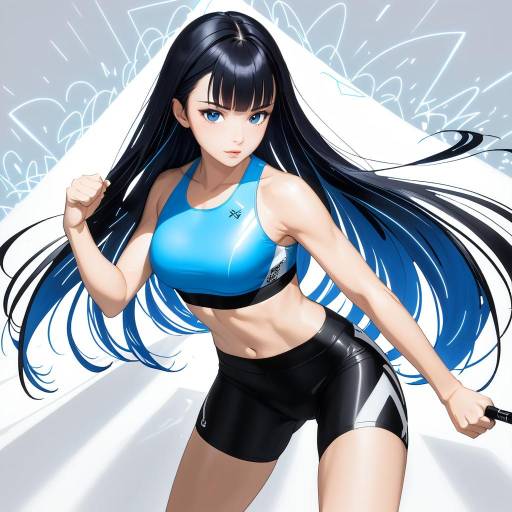 Sporty Woman in Dynamic Shadowboxing Pose Sporty Woman in Dynamic Shadowboxing Pose