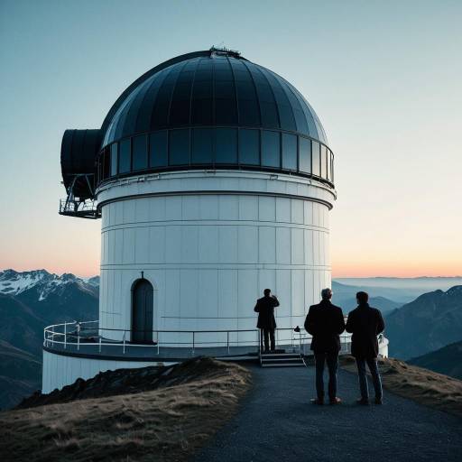 Mountain Observatory with Large Telescope at Dawn