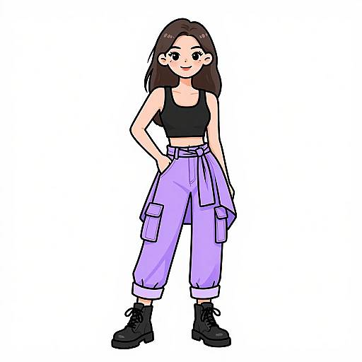 Stylish Woman in Urban Streetwear