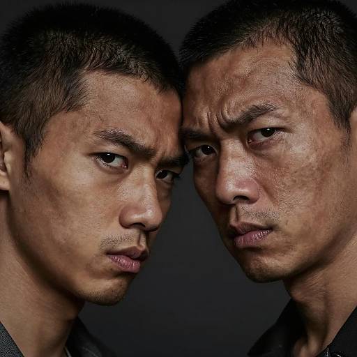 Intense Expressions of Two Brown-Skinned Men