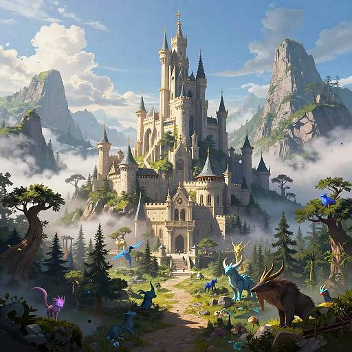 Epic Fantasy Castle on Misty Peak