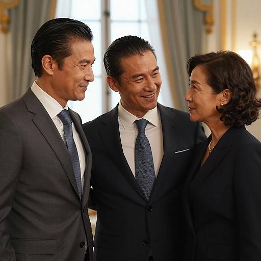 Three Individuals in Elegant Setting