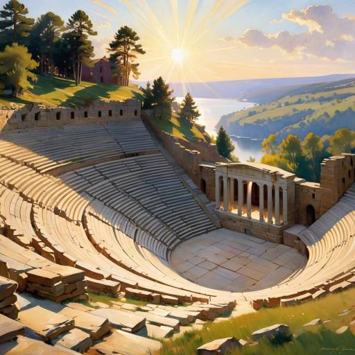 Ancient Outdoor Theater at Sunset