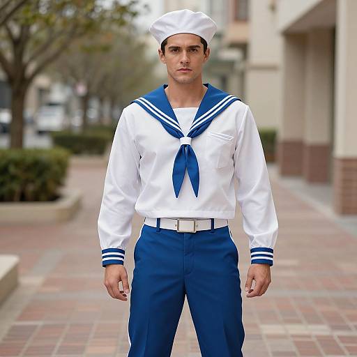 Male Sailor Uniform Costume Pose
