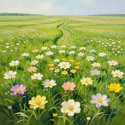 Bug's-Eye View of Tranquil Field