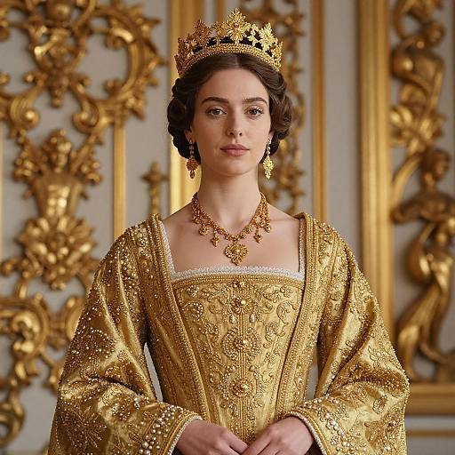 Golden Renaissance Woman Portrait