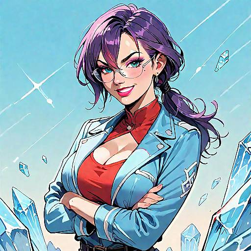 Purple Haired Glasses Vixen on Ice