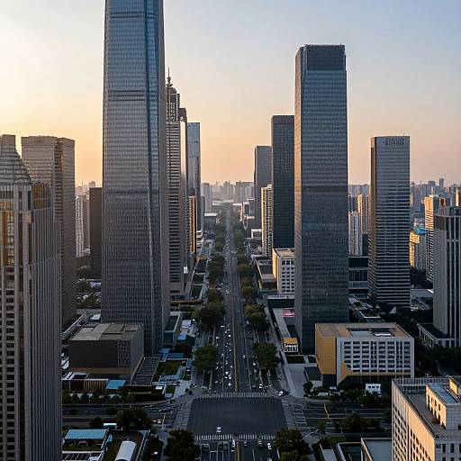 Golden Twilight Urban Skyline