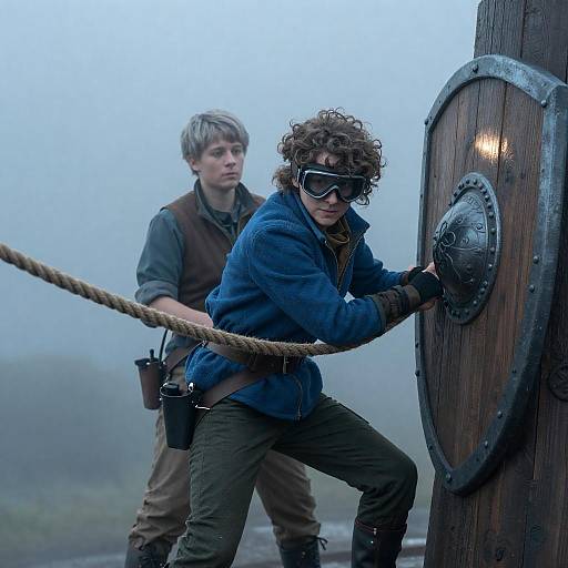 Foggy Encounter with Curly-Haired Adventurer