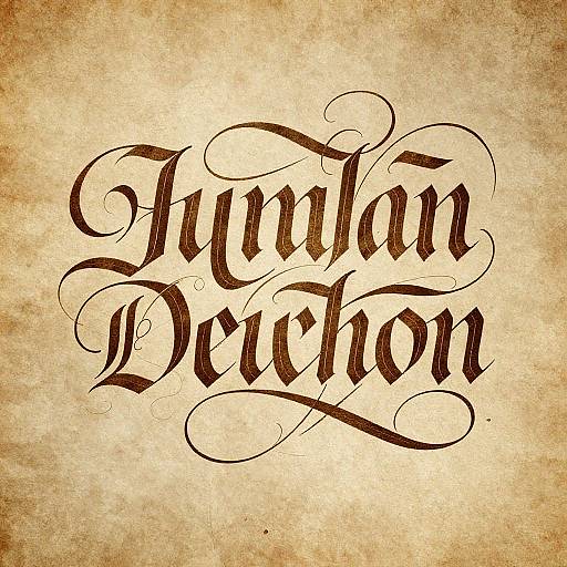 Vintage-style digital image with ornate, black Gothic script reading 