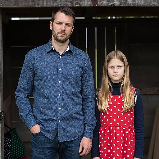 Father and Daughter in Rustic Shed