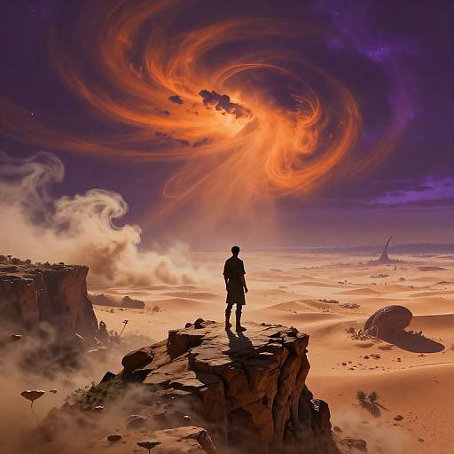 Alien Desertscape with Kanden Sky