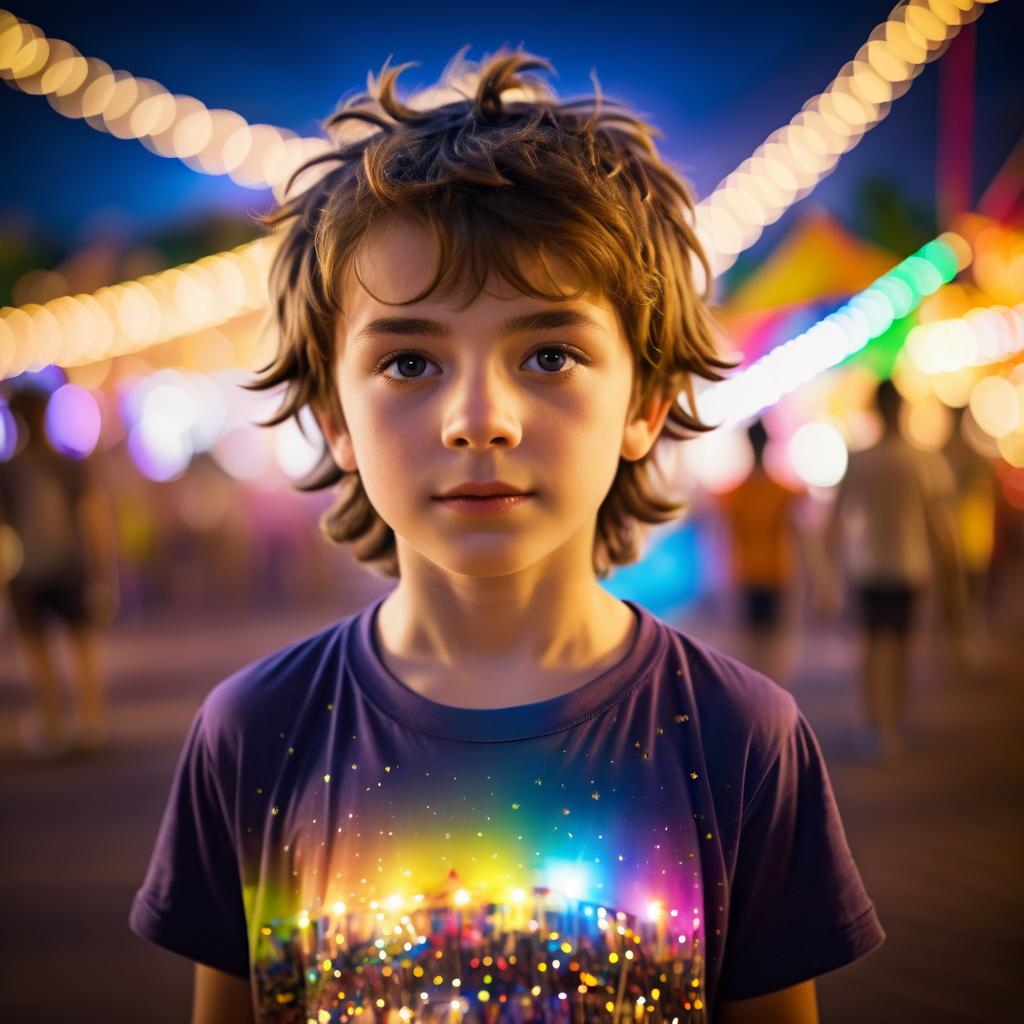 Night Carnival Portrait of a Young Boy