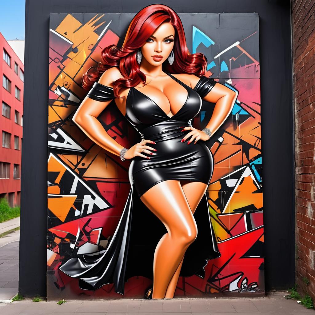 Stylish Cartoon Graffiti Art of a Woman