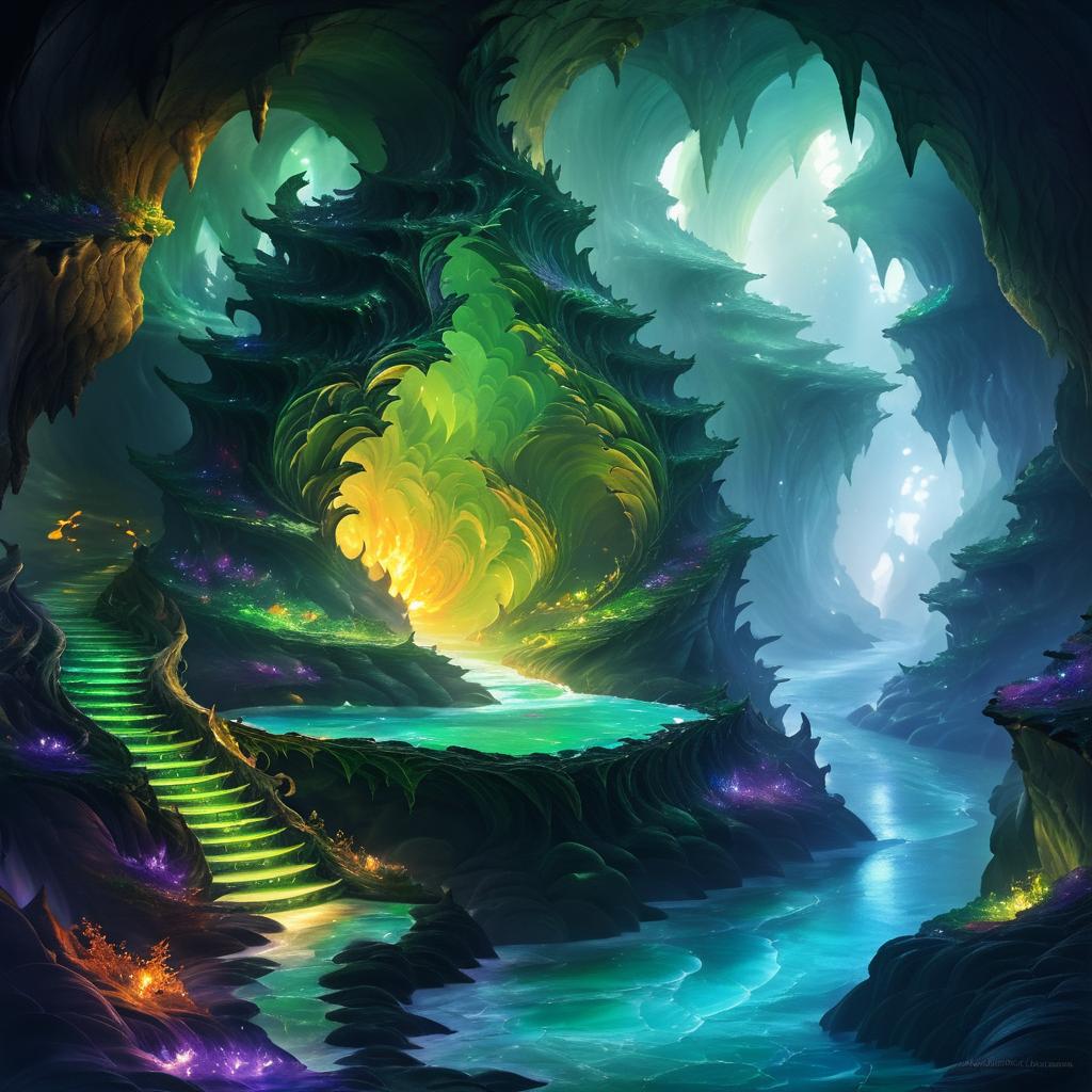 Enchanting Dragon Nest in Cave Artwork