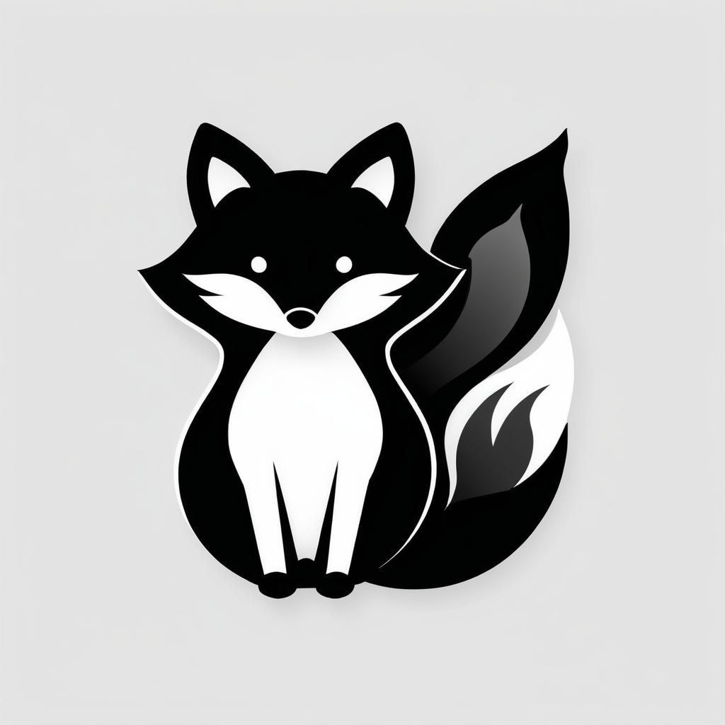 Minimalist Kawaii Fox Logo Design