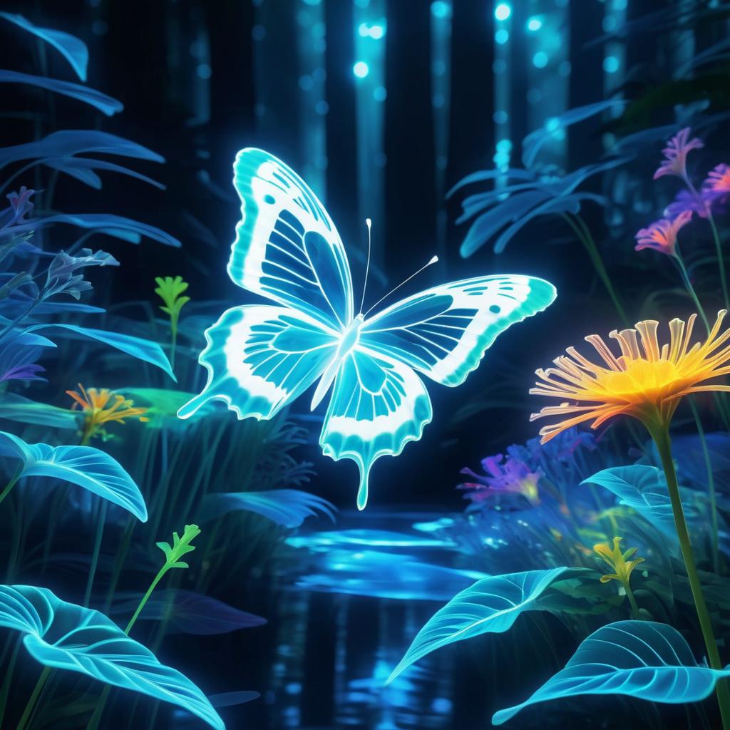 X-Ray Butterfly in Luminous Garden