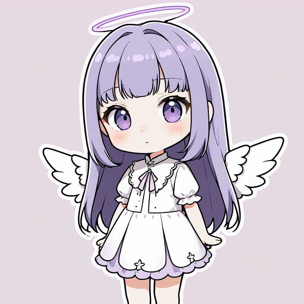 Chibi Angel Student in Soft Pastels