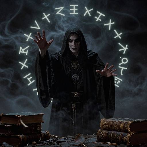 1980s Dark Fantasy Sorcerer Scene