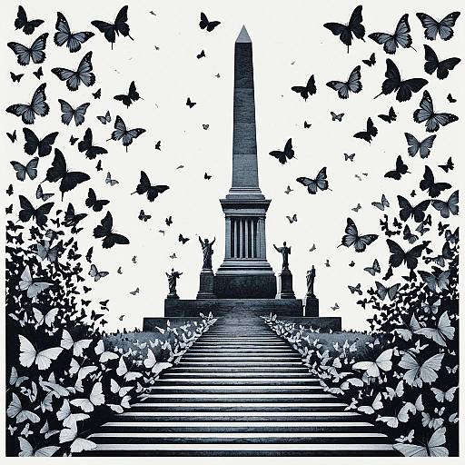 Twilight Butterfly Fabric Monument Design