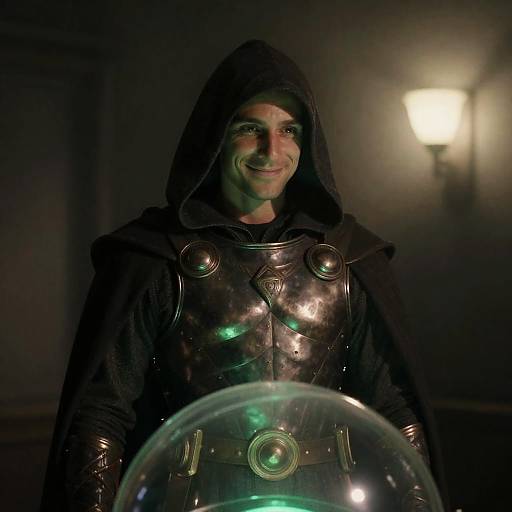 Mysterious Figure in Dim Light