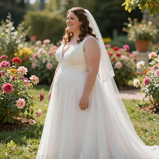 Stunning Plus Size Bride in Nature