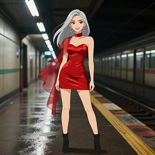 Enigmatic Woman on Abandoned Subway