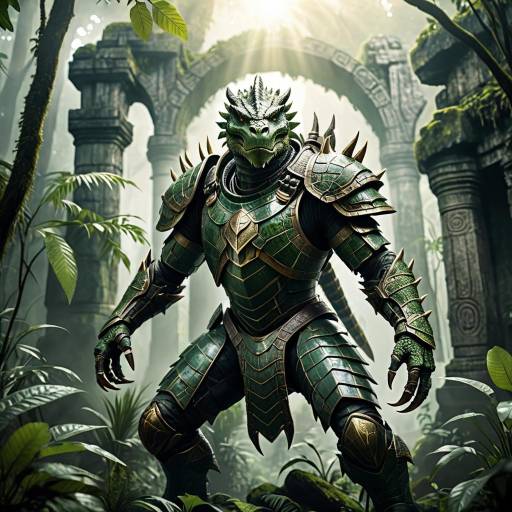 Majestic Armored Reptile in Jungle