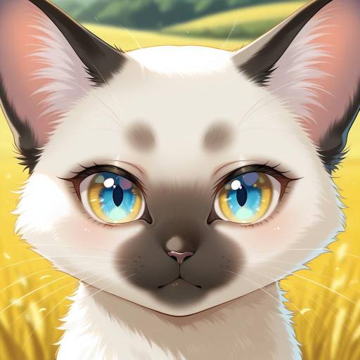 Playful Siamese Cat in Lavender Field Playful Siamese Cat in Lavender Field