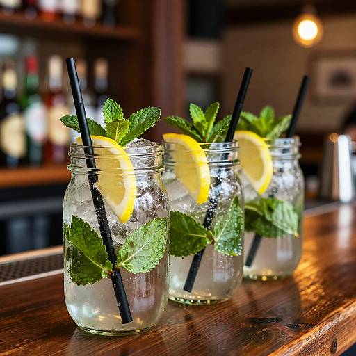 Refreshing Mint Lemonade in Mason Jars