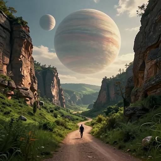 Surreal Journey Through Alien Landscape