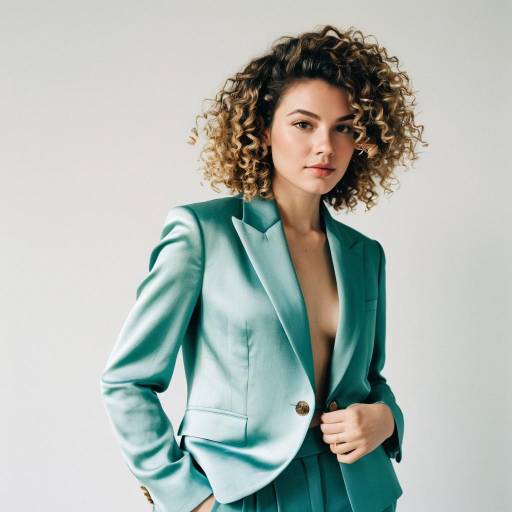 Fashion Model with Ringlet Curls and Blazer