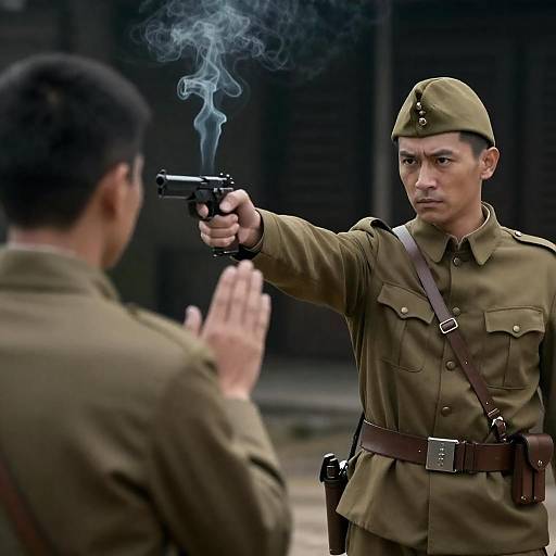 Dramatic Movie Poster of Confrontation