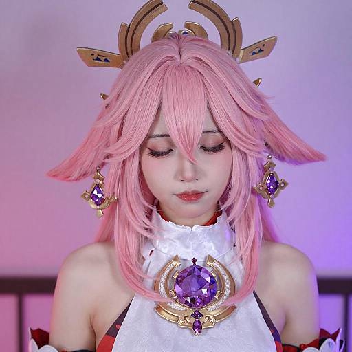 Pastel Pink Hair Cosplay Portrait
