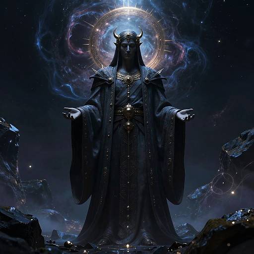 Celestial Sage in Ethereal Nebula