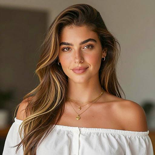 Portrait of Young Woman with Wavy Hair