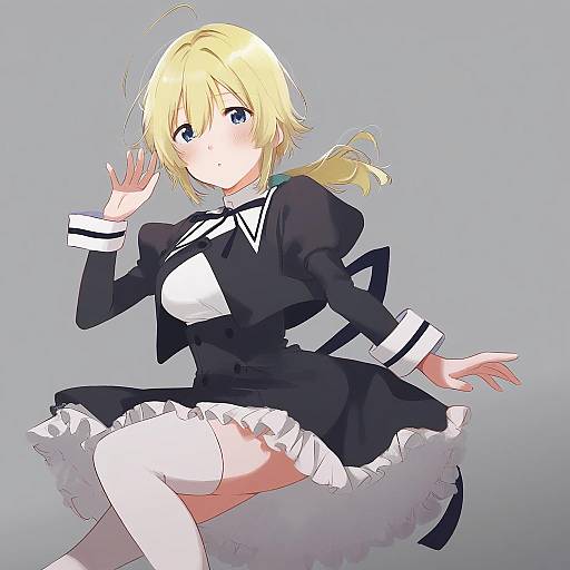 Illustration of Amano soraha, assault lily in the style of Fly (marguerite)