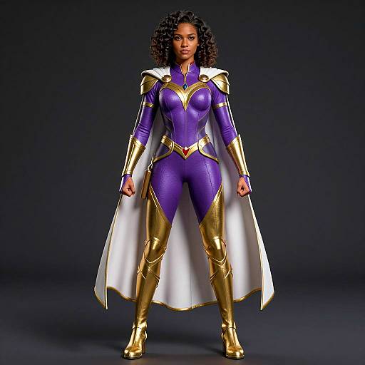 Confident Dark-Skinned Superhero Pose