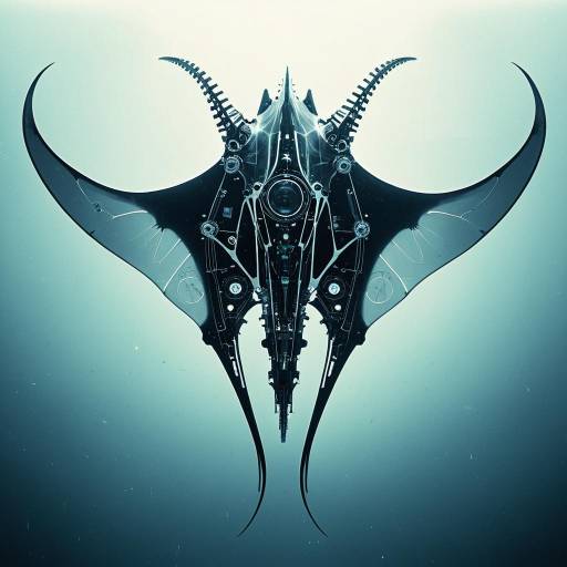 X-Ray Cybernetic Manta Ray Artwork