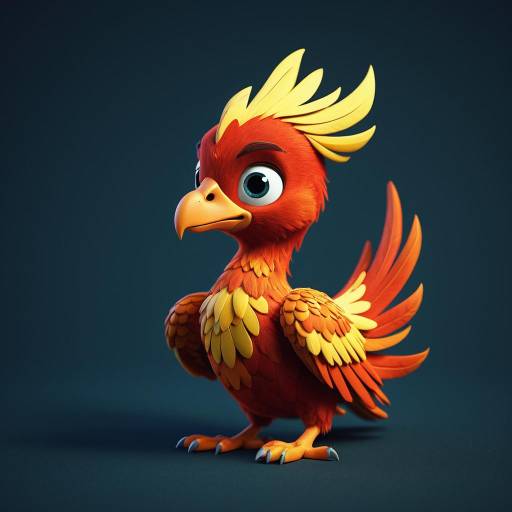 Cute Pixar-style Tiny Phoenix