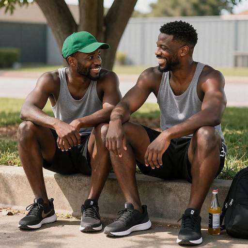 Joyful Moments: Muscular Men Outdoors