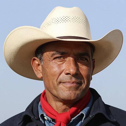 Close-Up of a Smiling Cowboy