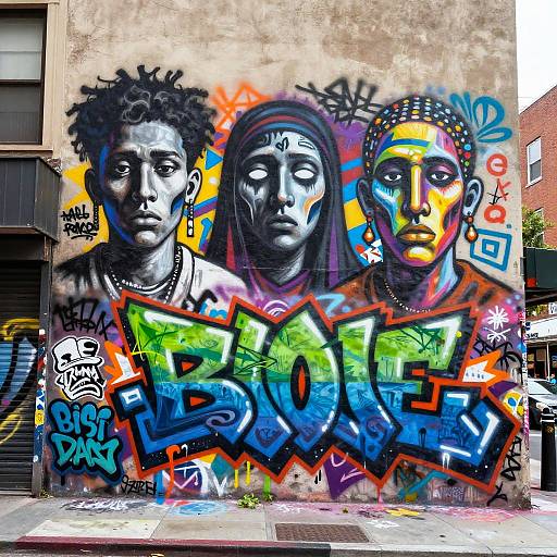 Lively Cultural Graffiti Street Art