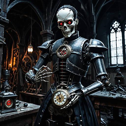 Haunted Gothic Automaton with Pocket Watch