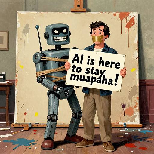 Sinister Cyborg Hostage Vintage Cartoon