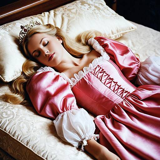 Sleeping Princess in Pink Dress